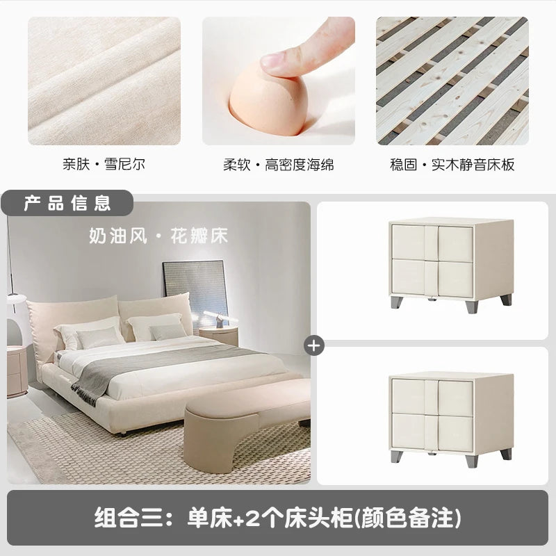 Wedding Design Bed Minimalist Aesthetics Designer High Quality Bed Organizer Master Bedroom Cama De Casal Bedroom Furniture