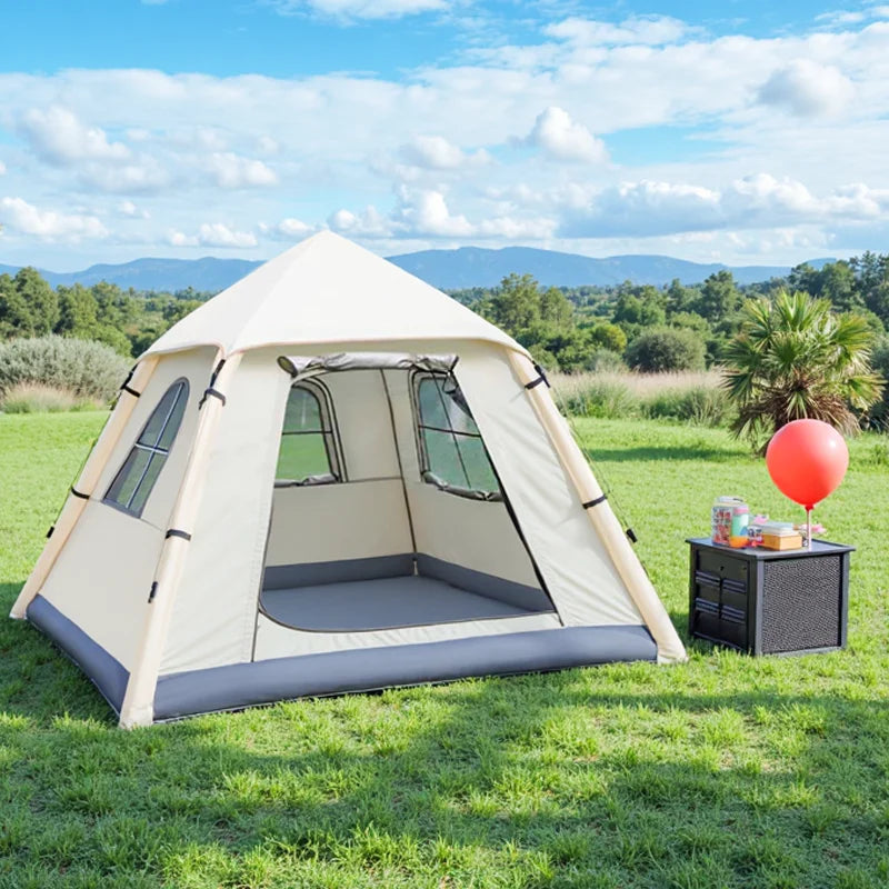 Inflatable Tent for 4-6 People, Large Area, Waterproof, Family Hiking Traveling, Automatic Opening Camping Tent