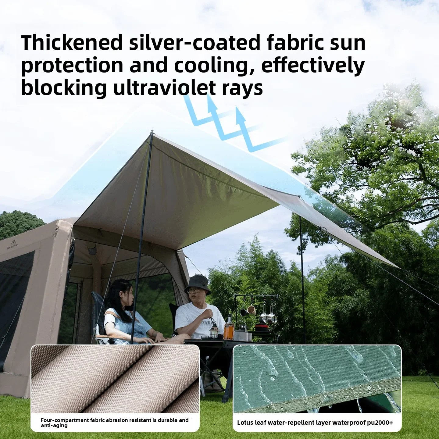 Mountainhiker Outdoor NewInflatable Cabin Quick Setup Overnight Rainproof Thickeneded Multi-person Picnic Cabin Family Park Tent
