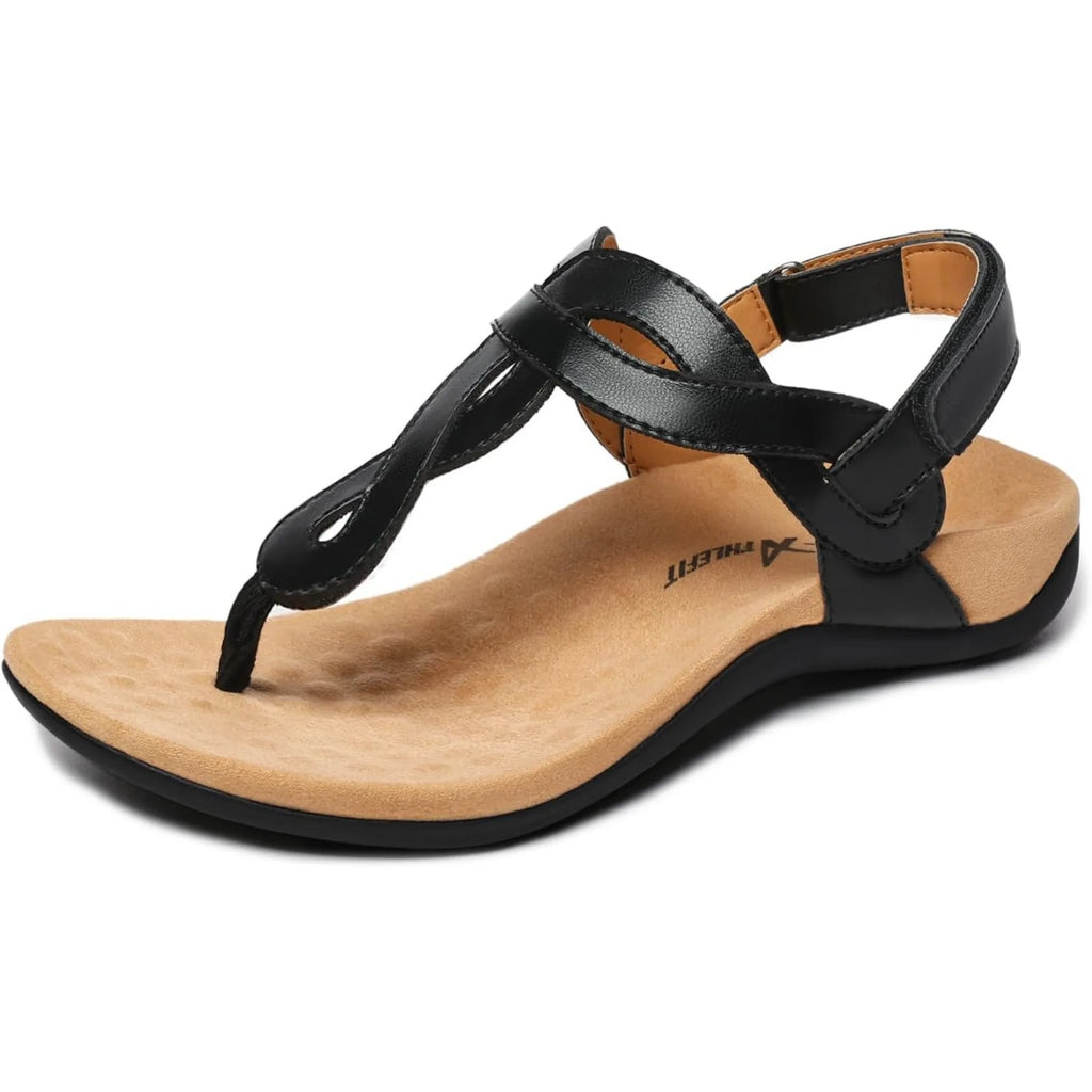 Women's Orthopedic Arch Support Sandals Comfortable Thong T-Strap Orthotic Casual Flat Sandals