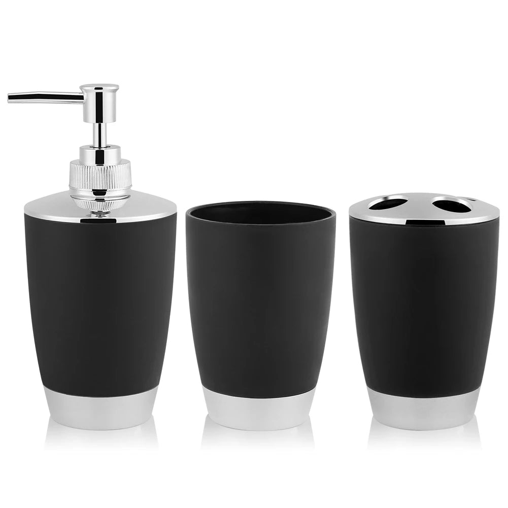 4Pcs/Set Bathroom Suit Accessories Includes Cup Toothbrush Holder Soap Dish Dispenser Bathroom Suit Accessories