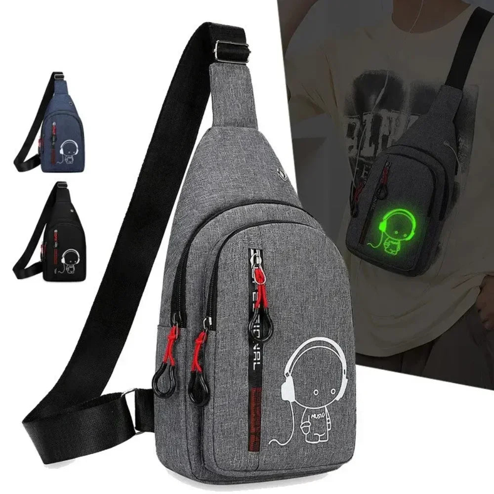 New Casual Fashion Chest Bag Men's Shoulder Bag Male Hand Crossbody Korean Cycling Backpack Trend Chest Bag Portable Hand Bags