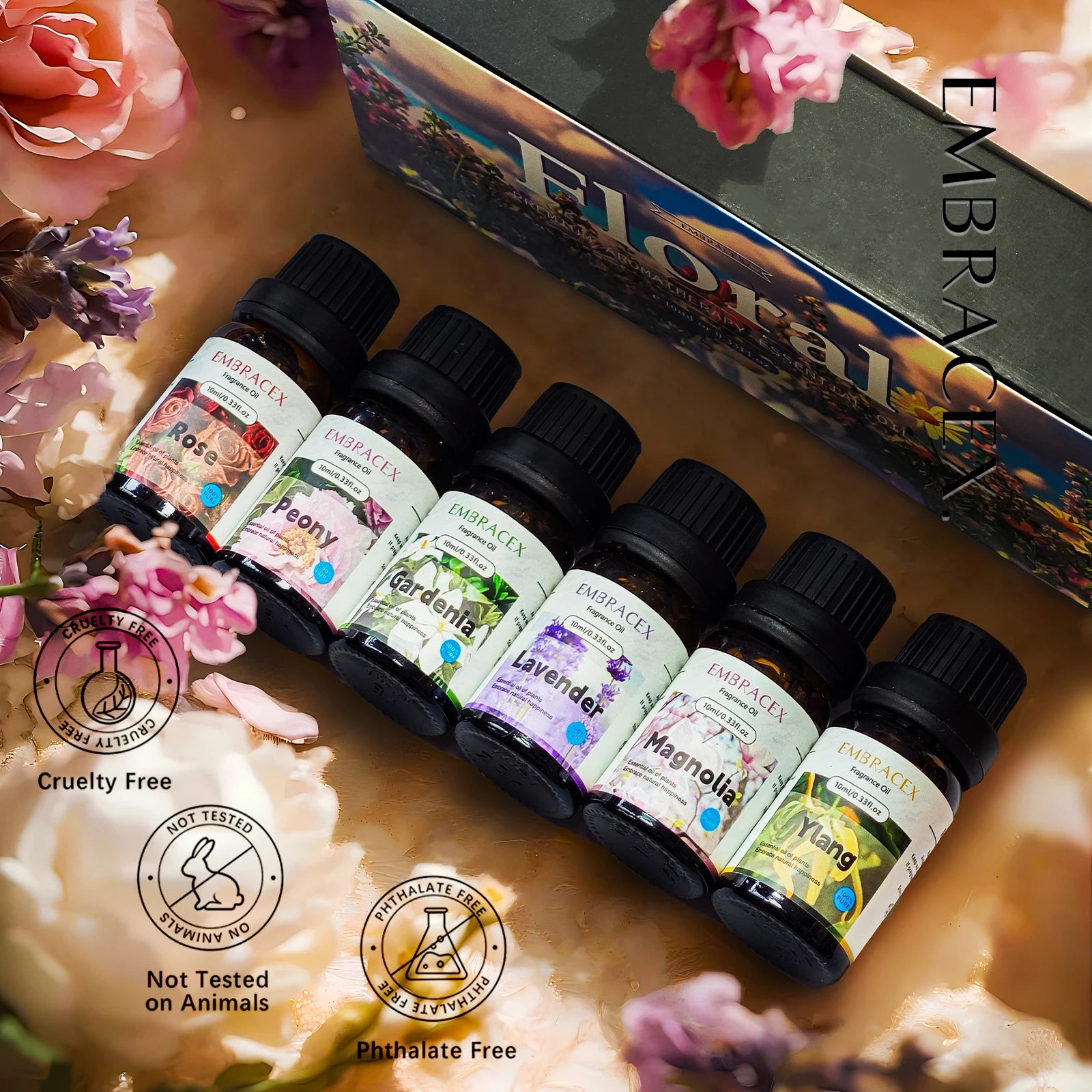 6PCS 10ML Floral perfume perfume for woman original long lastin-Rose Ylang Lavender Magnolia Gardenia Peony-import perfume