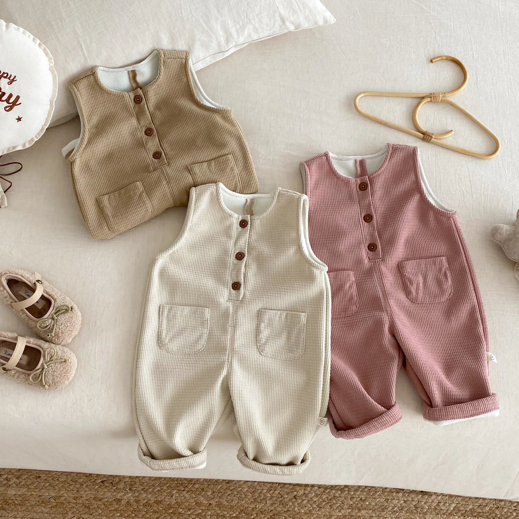 Children's Velvet Overalls 0-5 Years Old Winter Korean Children's Clothing Boys' Fashionable Casual Pants Girls' Pants