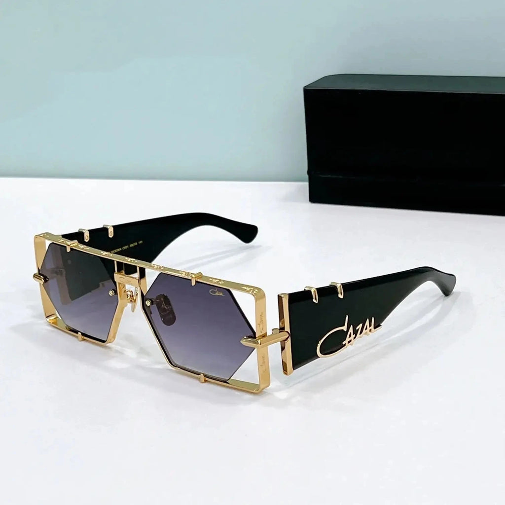 ORIGINALCAZAL MOD004 Top Quality Tortoiseshell Acetate Frame Retro Men Sunglasses Luxury Design Blue Lenses Women Couple Eyewear