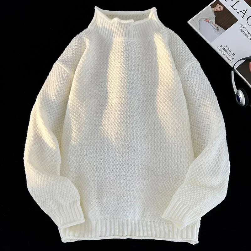 2024 New Vest Sweater Popular Men's Comfortable Warm Sweater Men's Autumn and Winter Warm Sweater Wear Crewneck Knit Sweater