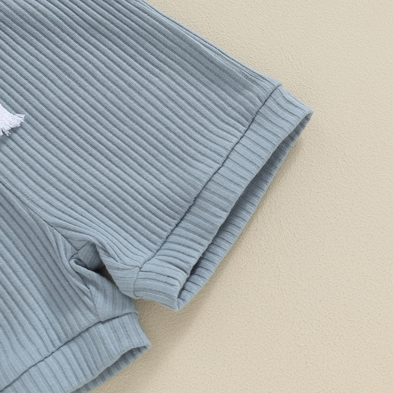 Baby 2 Piece Outfits Summer Striped Short Sleeve Romper and Elastic Shorts Set for Toddler Newborn Girl Boy