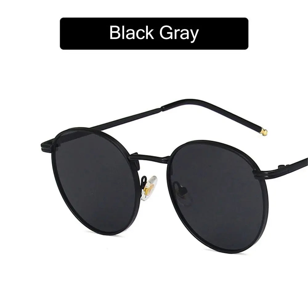 Fashion Women Men Sunglases Round Sun Glasses Women's Metal Frame Eyewear Men Fishing Glasses Hip Hop Metal Frame UV400 Shades