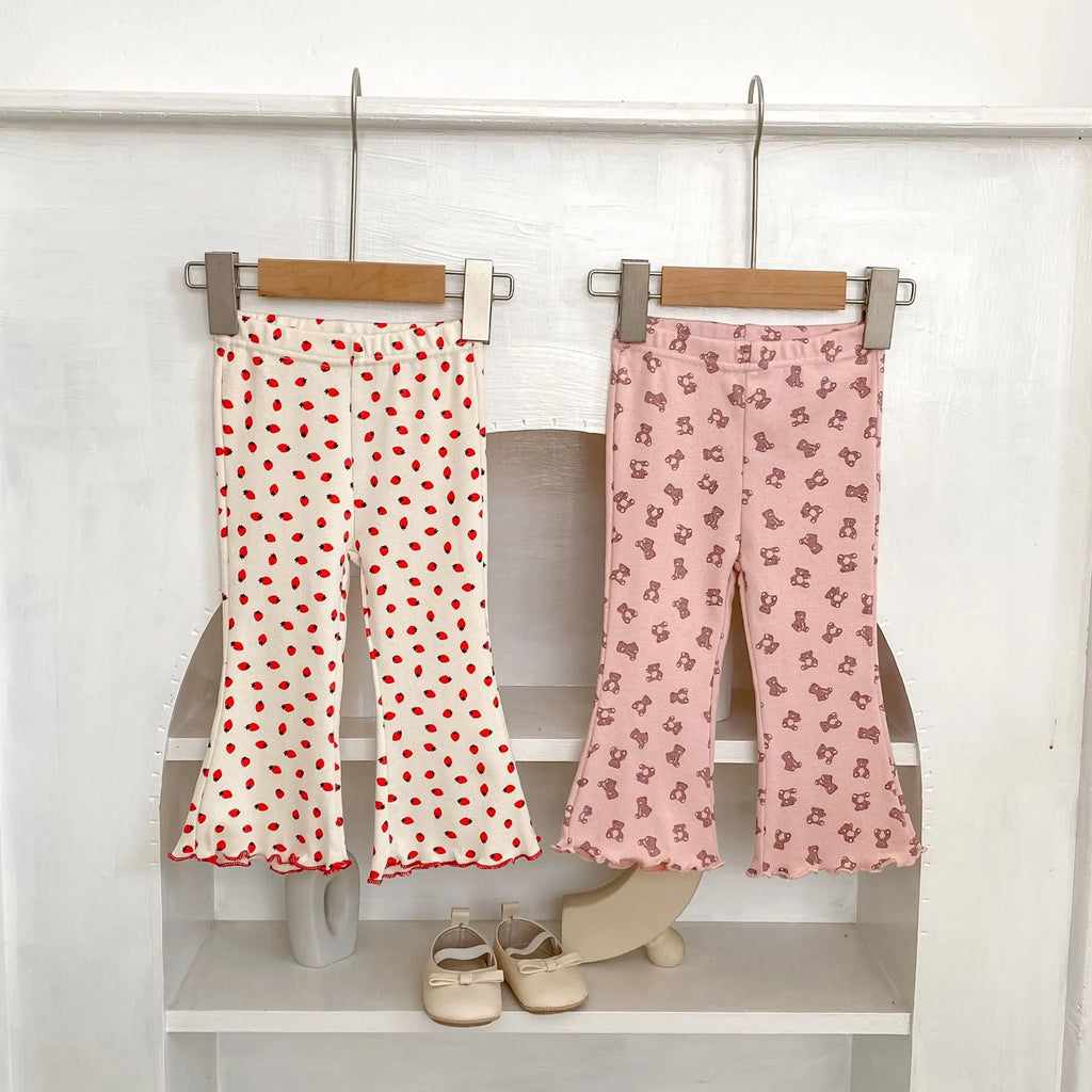 2025 New Korean Version Autumn Baby Girl Floral Micro Print Baby Leggings Baby Mosquito Proof Pants