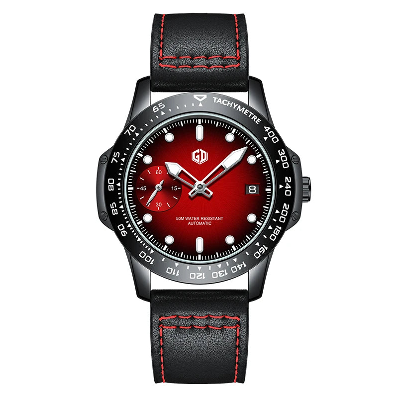 GD Seagull Movement Luxury Man Wristbatch Waterproof Luminous Date Leather Men 2025 New Watches Sports Square Men's Watch Casual
