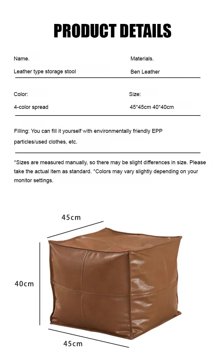 Living Room Sofa Collection Short Stool Idle Clothes DIY Lazy Sofa Household Sitting Pier Bay Window Stool Clothes Storage Bag