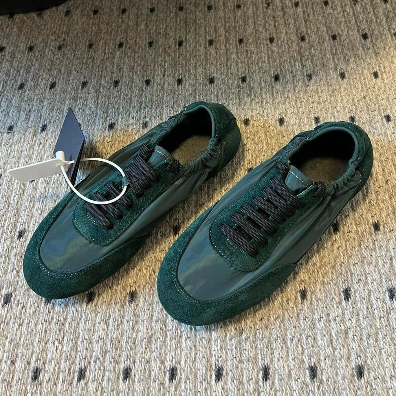 Spring Autumn Genuine Leather Round-Toe Lace-Up Tennis Shoes German Sneakers Casual Shoes Athletic Shoes Handmade Bota Feminina