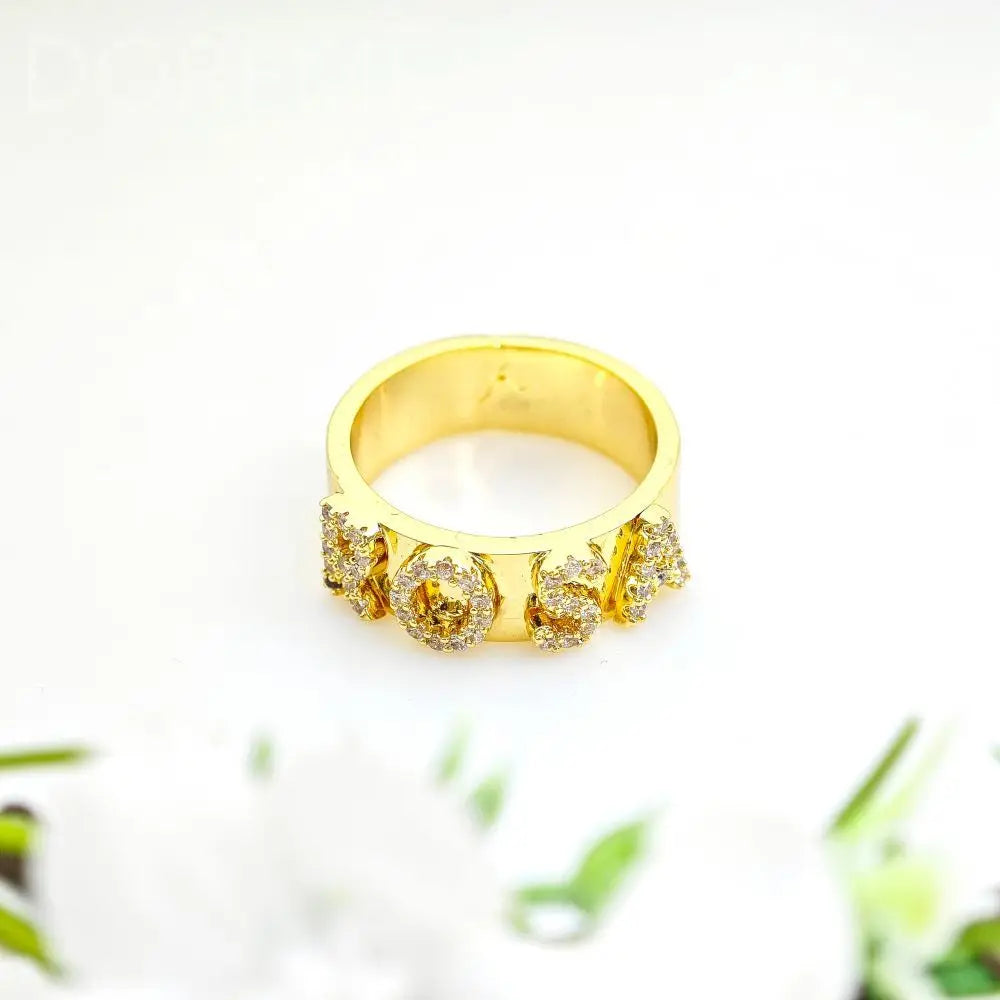 DOREMI 6mm Crystal Letters Ring Seperate Initial Letter Women Rings Dainty Women Gift Personalized Ring