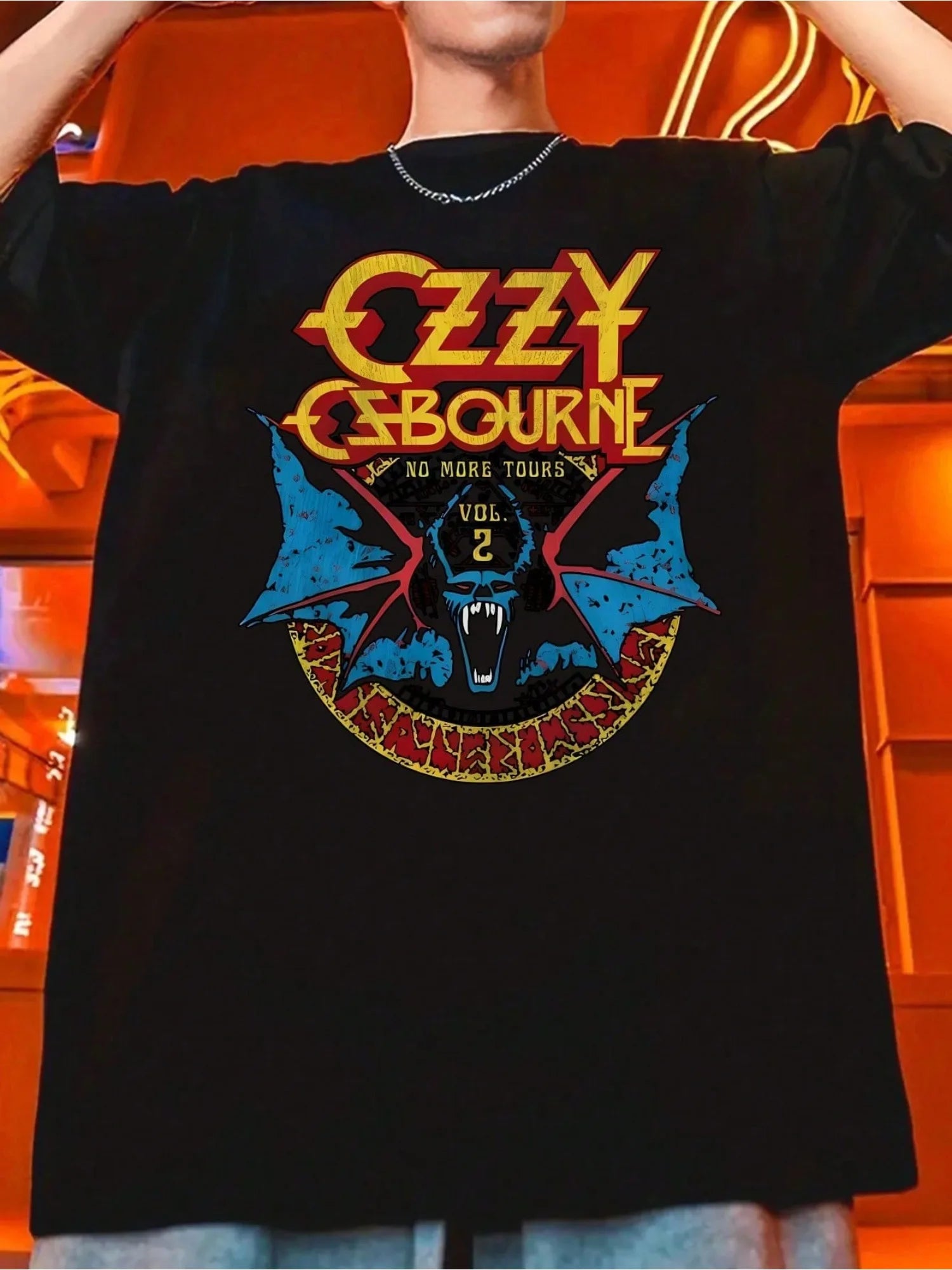 Men's Casual Summer T-Shirt  Black Polyester With Vibrant  Graphic Round Neck Machine Washable