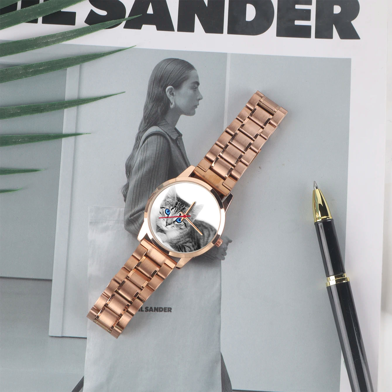 Son Watches for Women Friend Woman Watch Wife Family Logo Cat Women's Wristwatch DIY Dial Quartz Handcuffs Pet Custom Made Photo