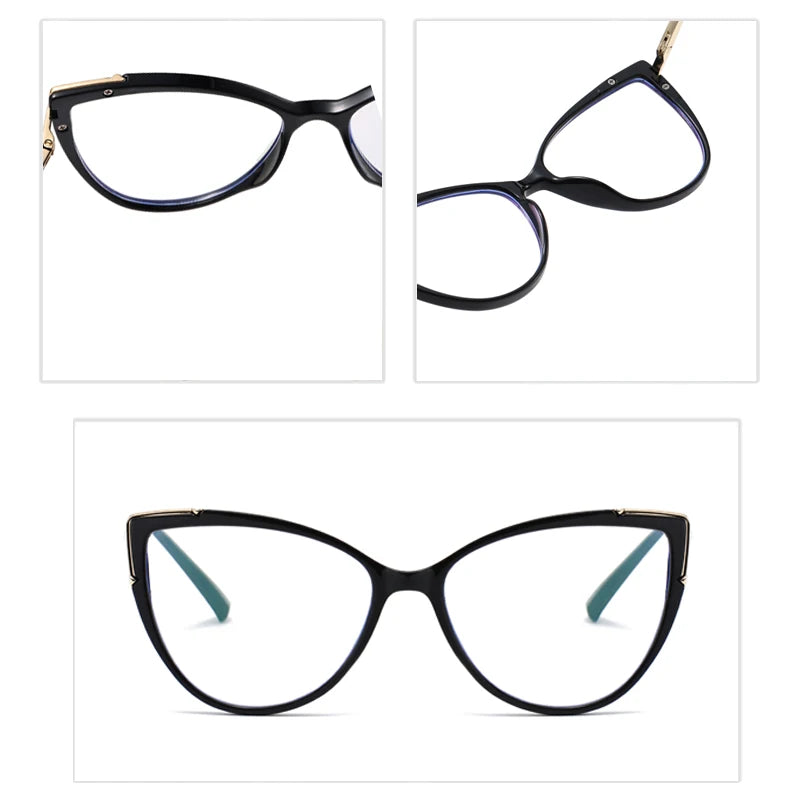 Personality Cat Eye Anti-Blue Light Spring Hinged Glasses Cross-Border Men Women Glasses Shopping Leisure Advanced Frames