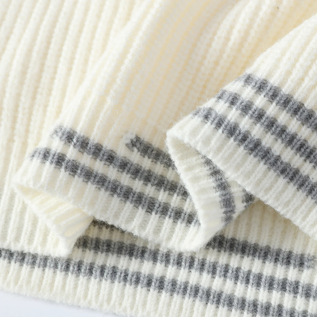 Men Retro Color Collision Twist Sweater Loose Fit Round Neck Knit Jumper Pullover Autumn Winter Casual 4 Colors Knitted Sweaters