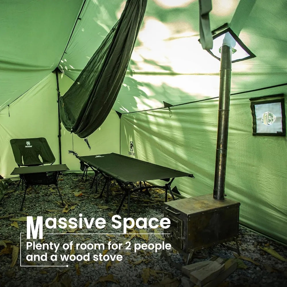 OneTigris TEGIMEN Hammock Hot Tent with Stove Jack - Spacious, Versatile Wall Tent with Snow Skirt - 3000mm Waterproof