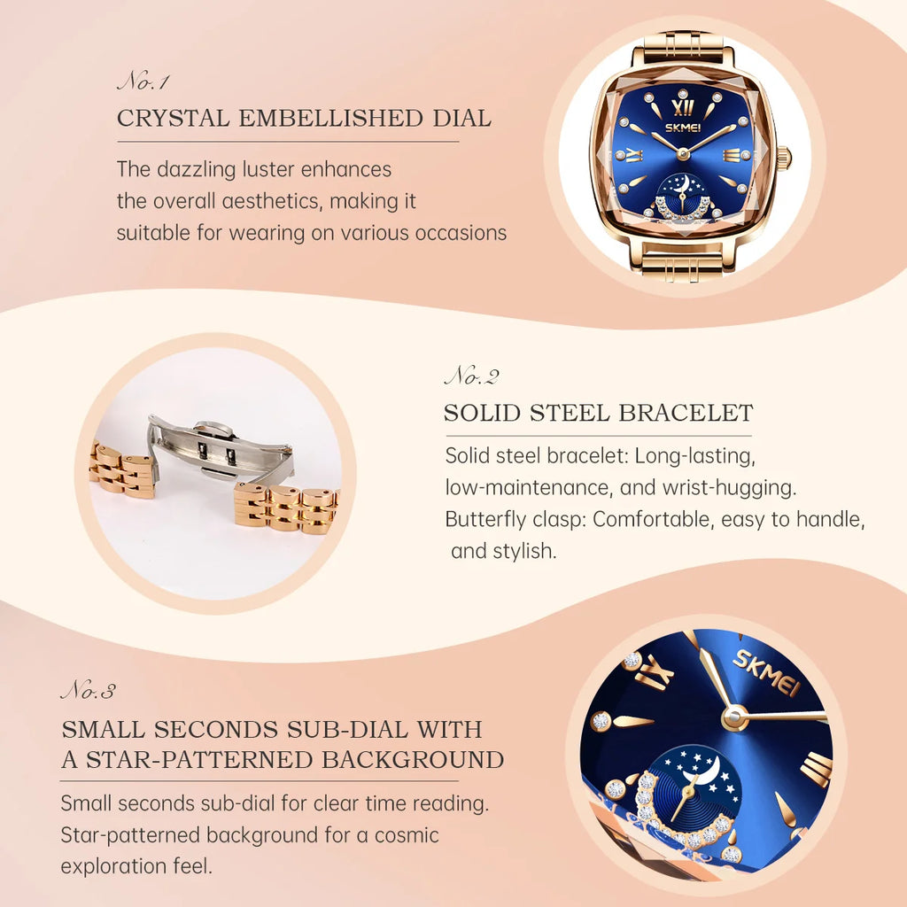 Luxury Watch for Woman Waterproof Stainless Steel Quartz Ladies Watch High Quality Women's Watches Elegant Female Clock