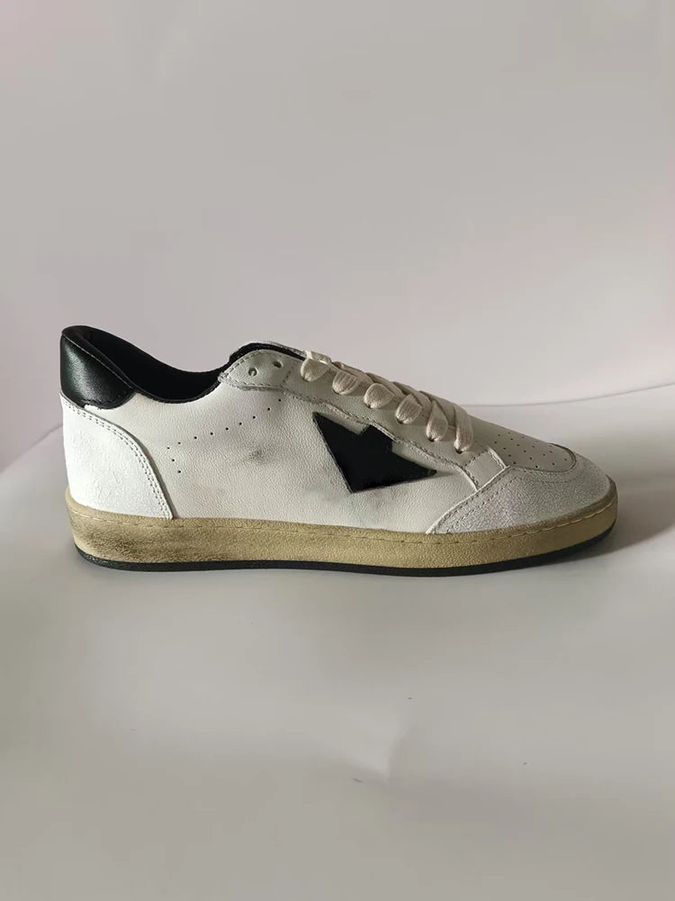 Spring Summer Fashion Daily Casual Low-top Lace-Up Shoes Men's Round Toe Breathable Patchwork Anti-Skid Flat Bottom Sports Shoes