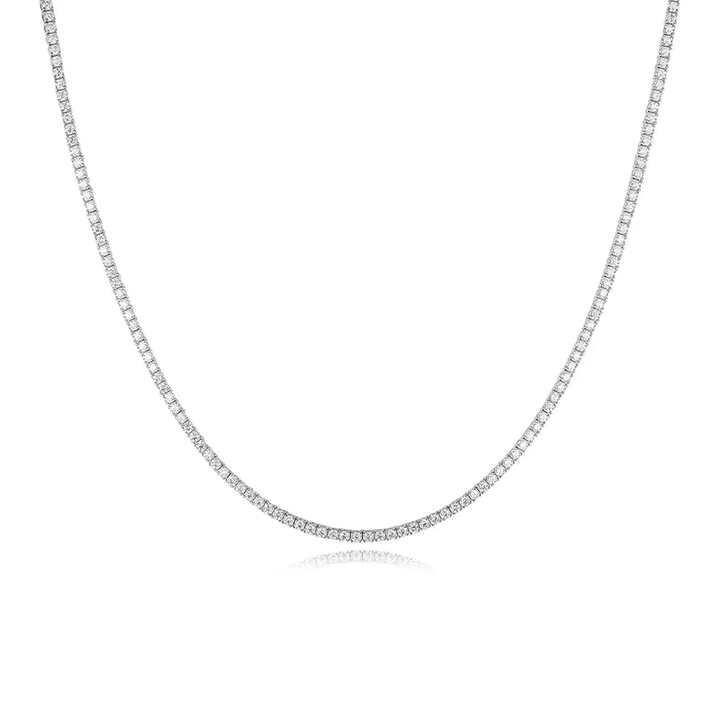 Moissanite Tennis Necklaces For Man Women 3/4/5/6.5mm Full Diamond With GRA 925 Sterling Silver Plated 18k White Gold Jewelry