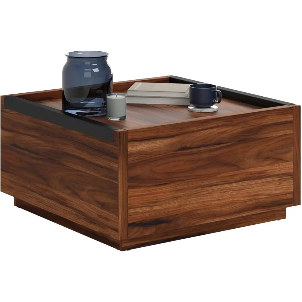 Sauder Manhattan Gate Contemporary Square Coffee Table in Blaze Acacia Finish