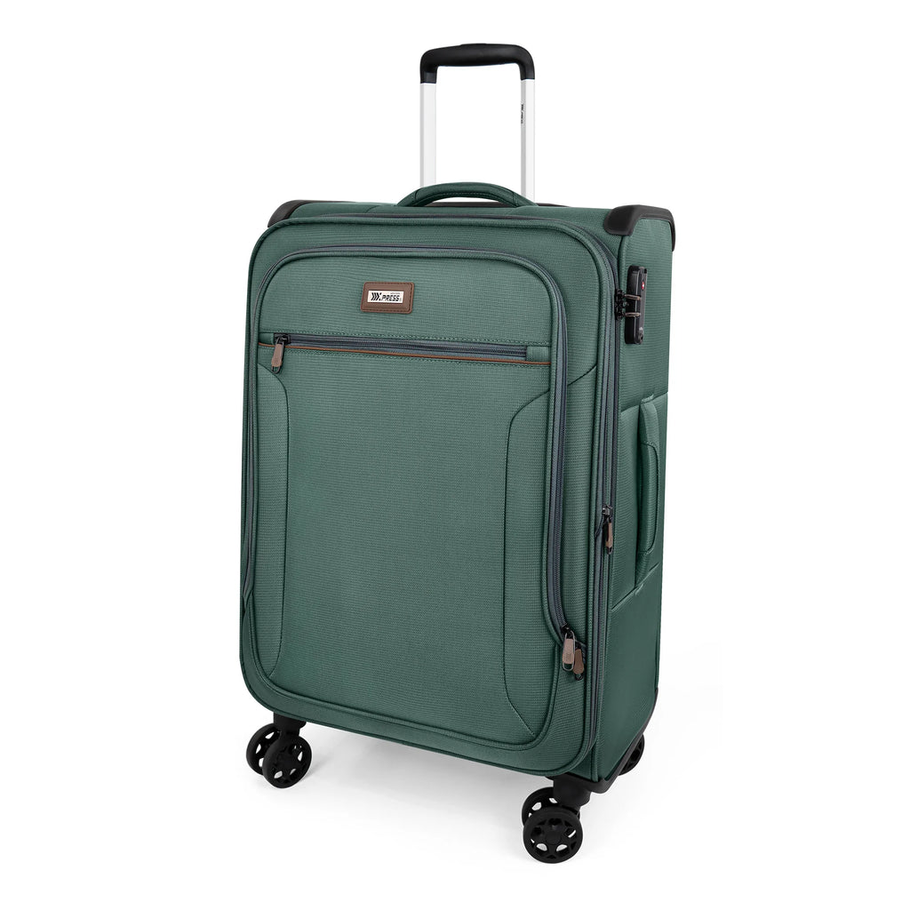 Softside Luggage Expandable Suitcase Upright Spinner Green Softshell Lightweight Luggage for Traveling & Business 20"/26"/28"