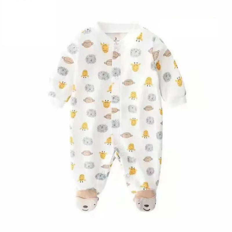 Newborn Baby Boys Girls Clothes Soft Cotton Baby Rompers Footed Infant Jumpsuit Striped Newborn Ropa Bebe Clothing Costume