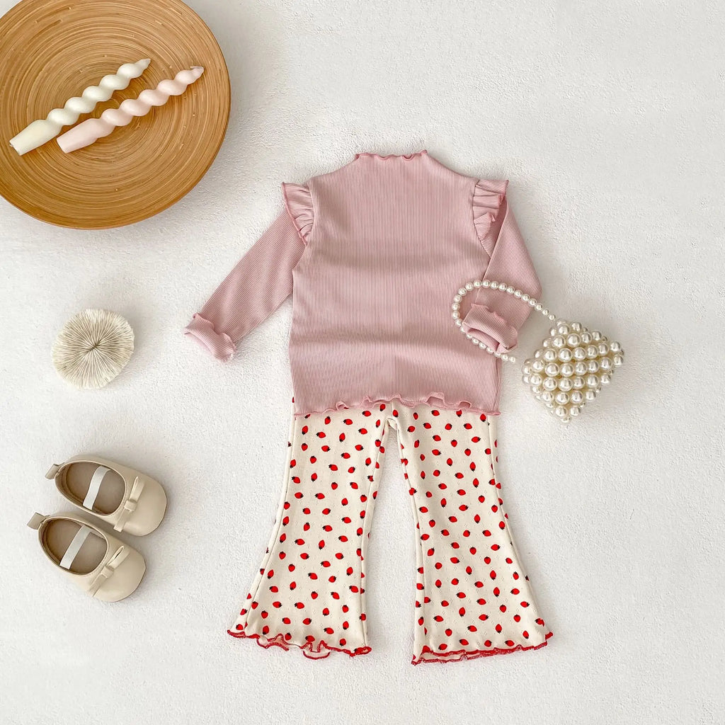 2025 New Korean Version Autumn Baby Girl Floral Micro Print Baby Leggings Baby Mosquito Proof Pants