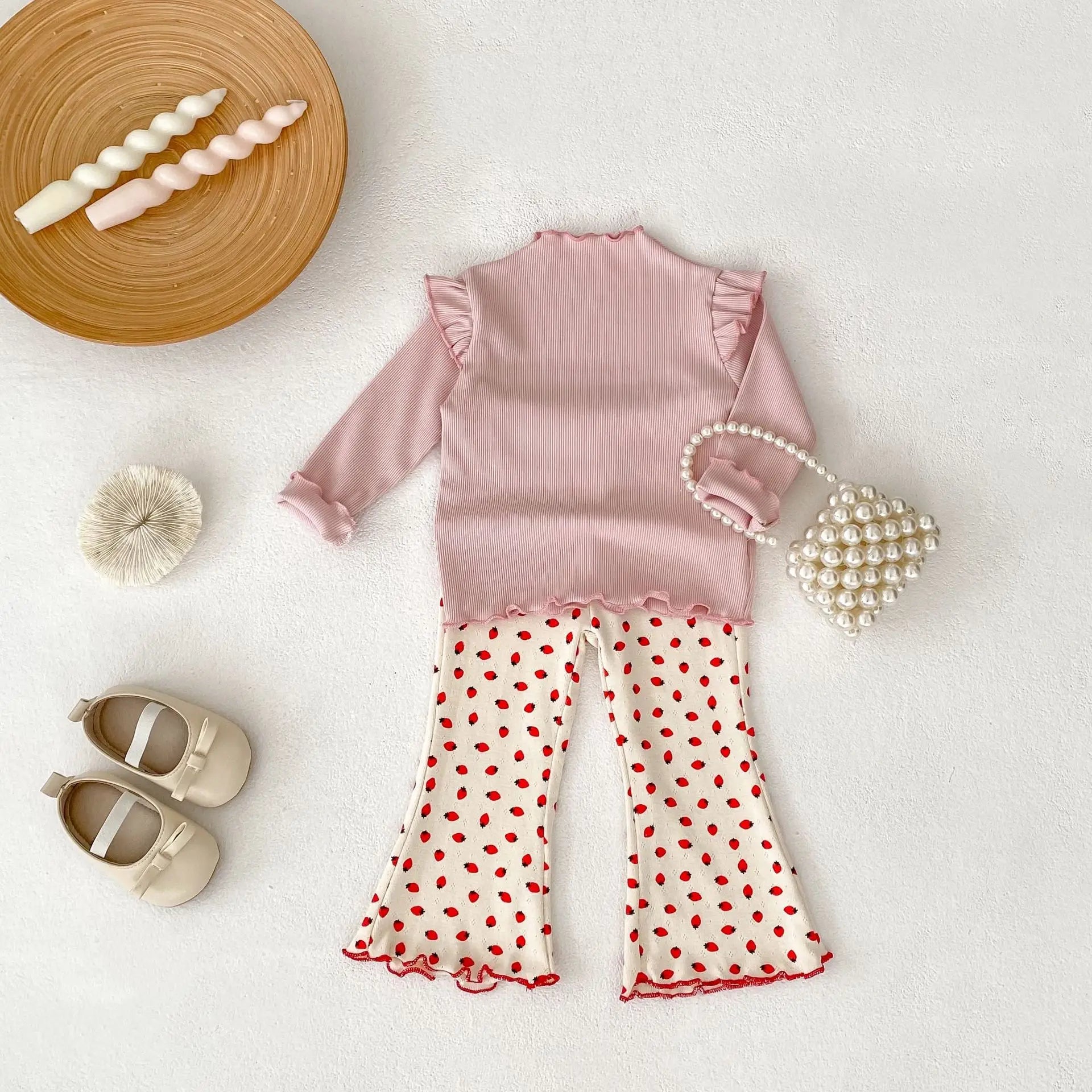 2025 New Korean Version Autumn Baby Girl Floral Micro Print Baby Leggings Baby Mosquito Proof Pants