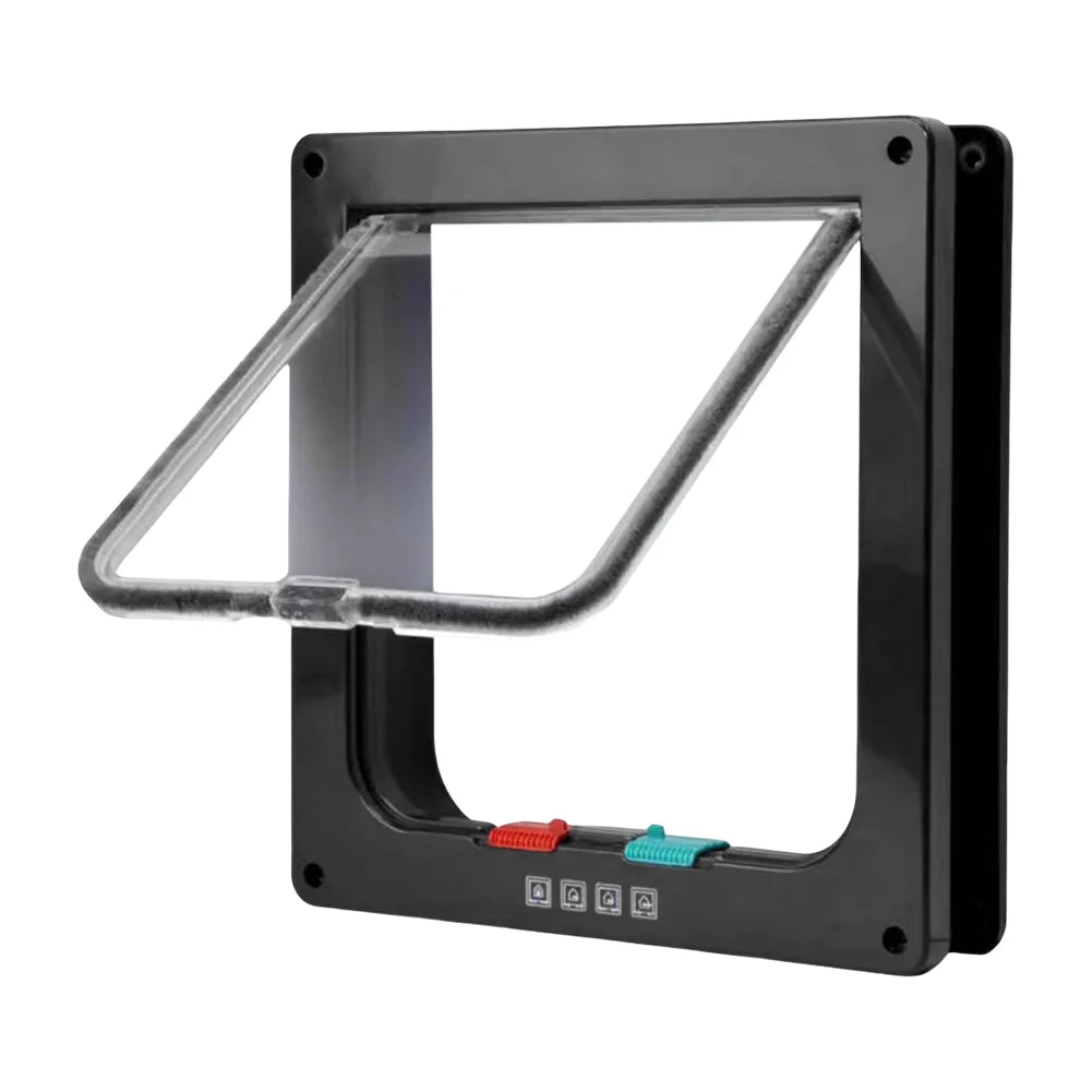 Puppy Kitten Safety In&out Pet Door with 4 Way Security Lock Dog Cat Flap Door Transparent Thin Cat Door Weatherproof Cat Flap