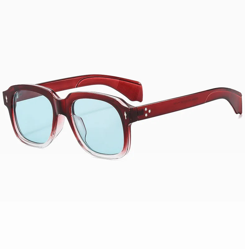 Women Square Sunglasses Ins Popular Men Vintage Rivets Punk Female Shades UV400 Fashion Male Sun Glasses