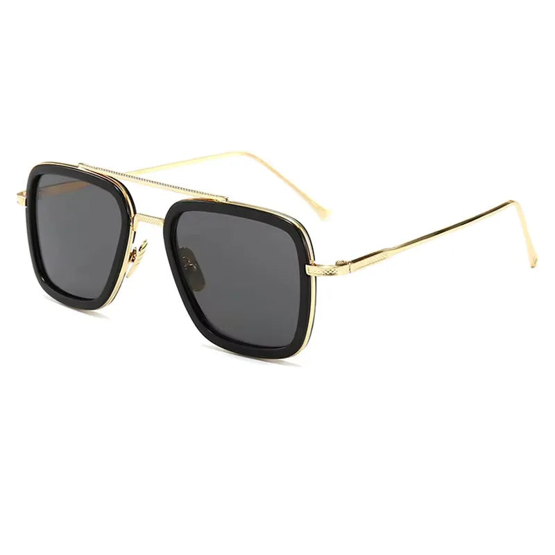 Tony Stark Robert Downey Square Sunglasses for Men Women Fashion Classic Vintage Design Metal UV400 Transparent Sun Glasses 2025