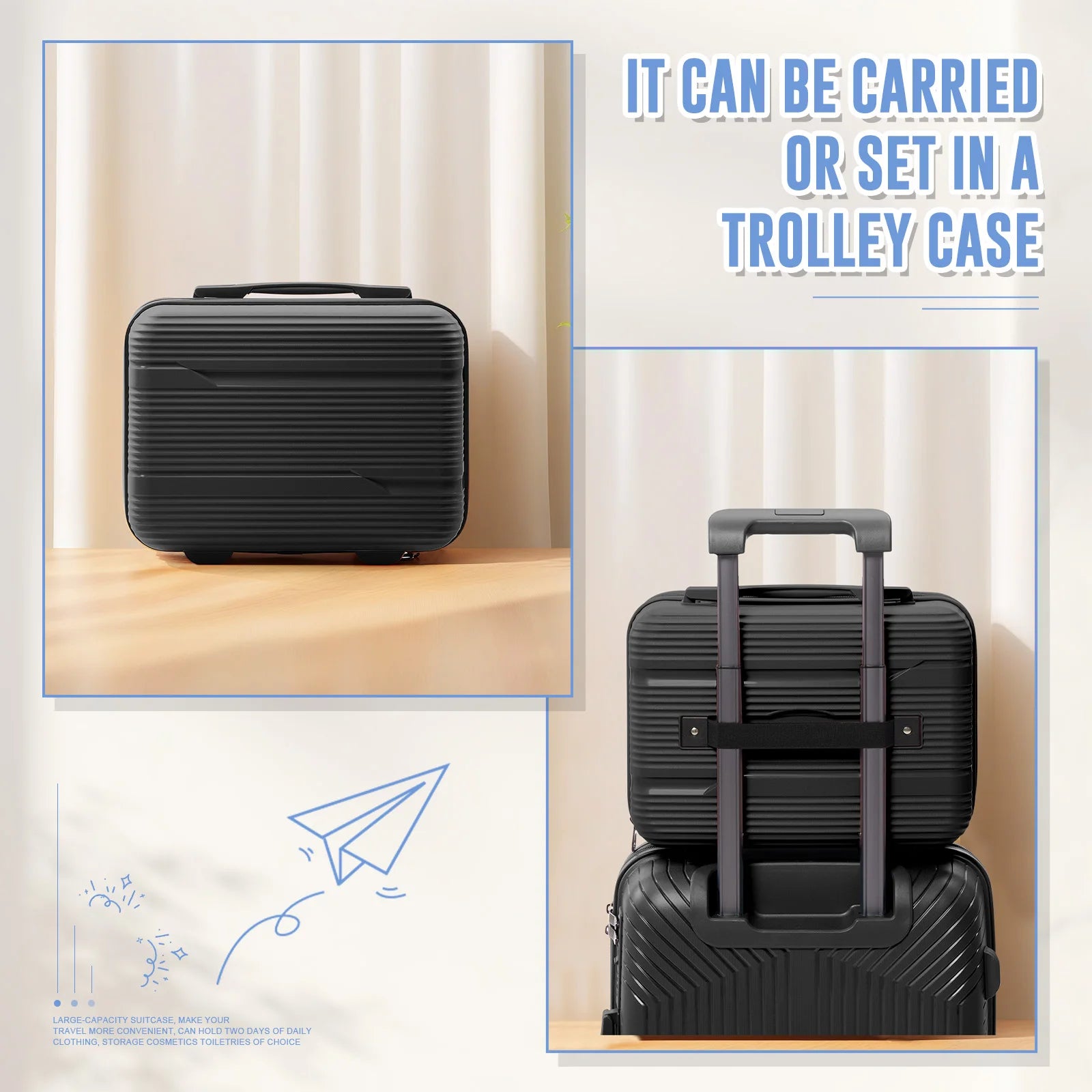Travel Suitcase Rolling, Carry on Boarding Luggage Cabin Set with Cosmetic Case Spinner Wheels Travel Trolley Case 13 20 Inch