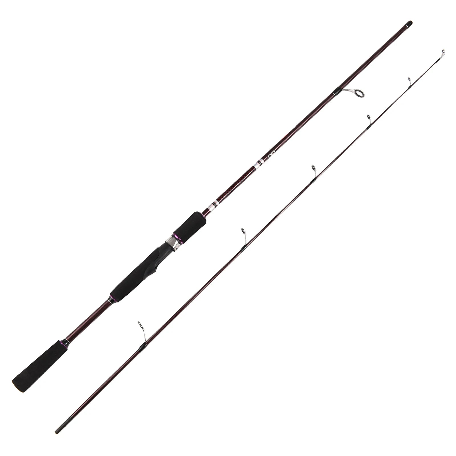Carbon Spinning Fishing Rod 1.8m Solid Casting Fishing Rod with Comfort EVA Grip for Bass Fishing Walleye Fishing Trout Fishing
