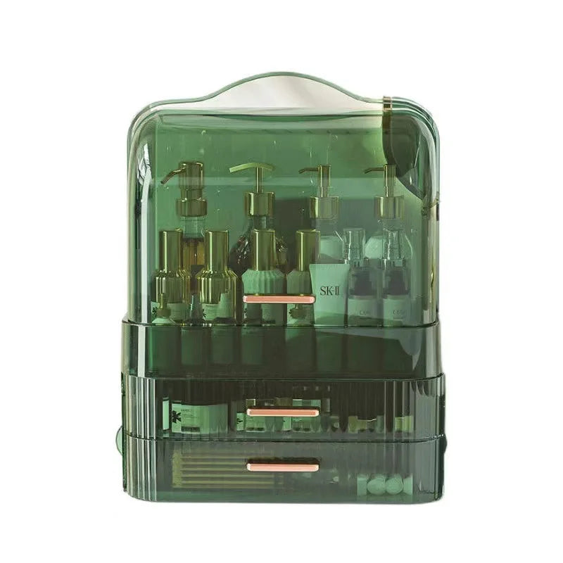 Cosmetics storage box Desktop dust drawer type large-capacity finishing box Multifunctional skin care product storage box