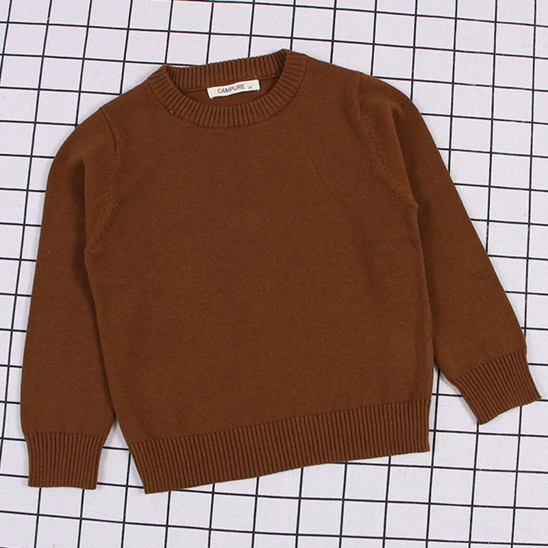 Autumn Kids Baby Boys Girls Pullover Sweaters Casual Baby Boys Girls Long Sleeve Sweaters Candy Color Knit Children's Sweaters