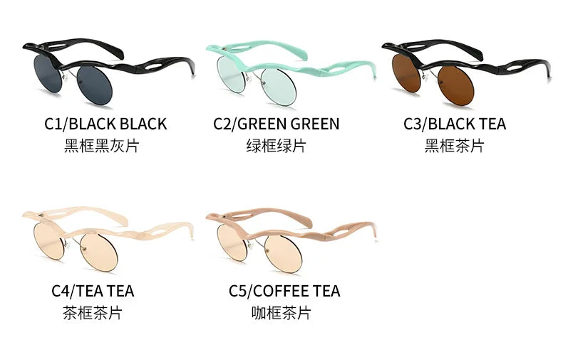 Unique Round Sunglasses for Women Men Fashion Punk Cool Decoration Sun Glasses High Quality Goggles Shades