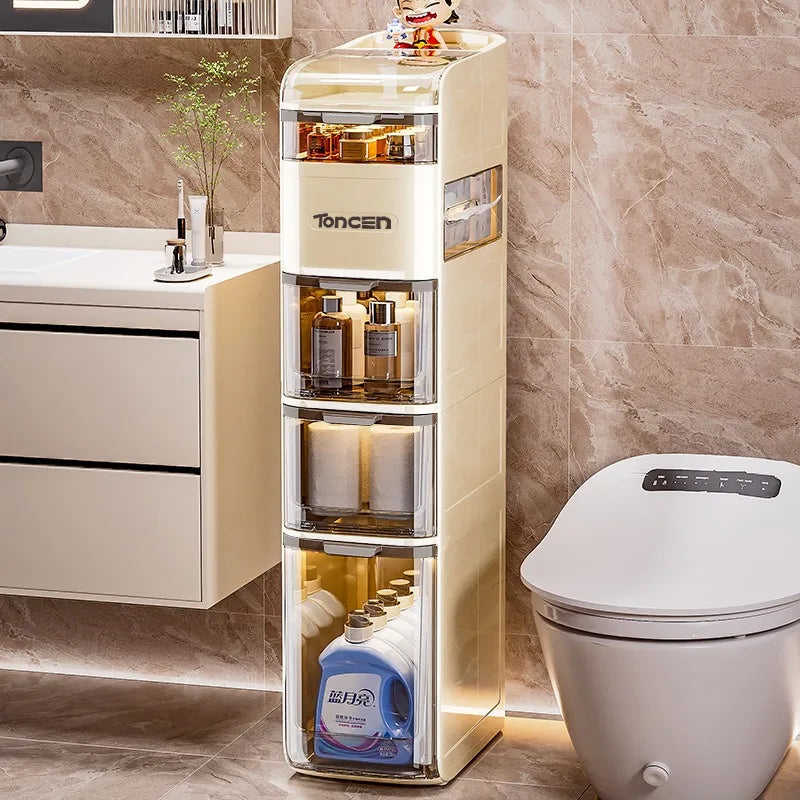 Bathroom crevice cabinet, bathroom living room storage cabinet, multifunctional storage cabinet, storage rack, large capacity
