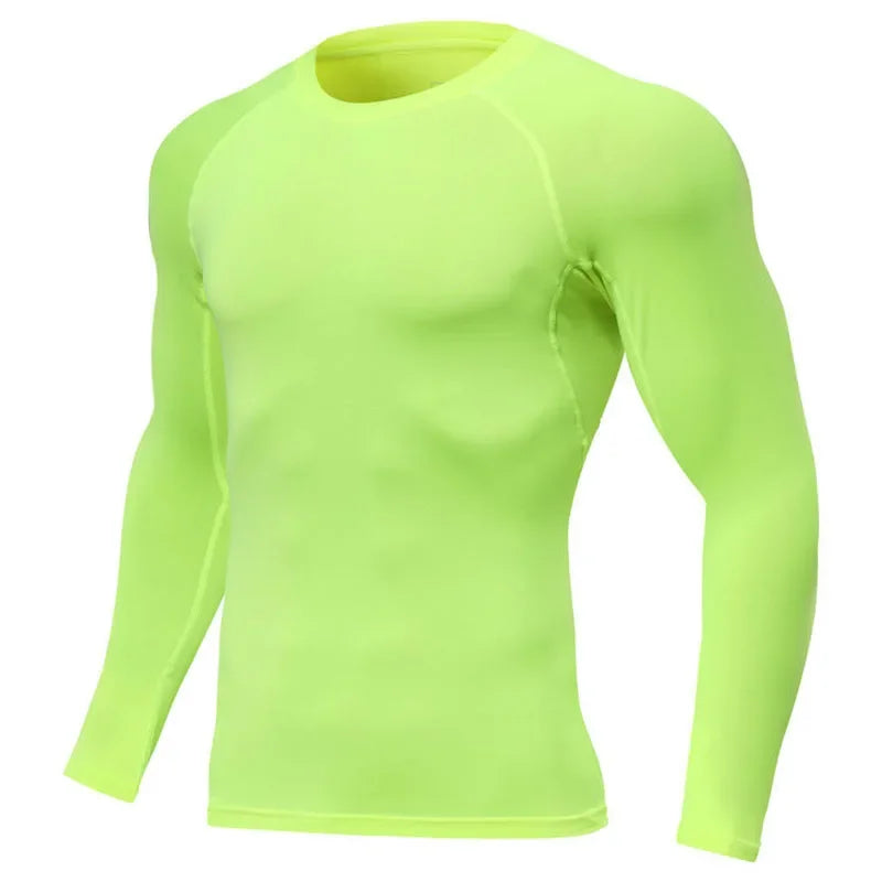 Men Long Sleeve Slim Tops Tees Sportswear Gym Fitness Compression T-shirt Running Football Jersey Outdoor Jogging Tight Quick