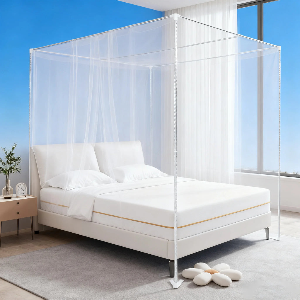Stainless Steel Bedding Canopy Frame, Bedroom Furniture, Detachable Mosquito Net Frame, Bed Frame Queen for 4 Corner Bed
