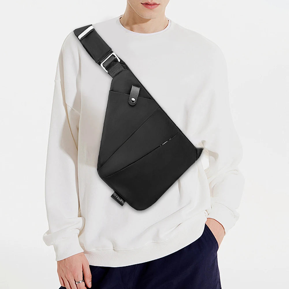 Mens Fashion Chest Bag Multifunctional Fanny Pack Large Capacity Simple Sling Bag Anti Theft Bag Ergonomic Waist Pack