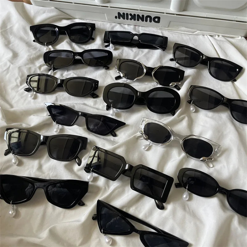 Pearl earrings water drop Designer sunglasses personalized niche sunglasses cat eye glasses for men and women