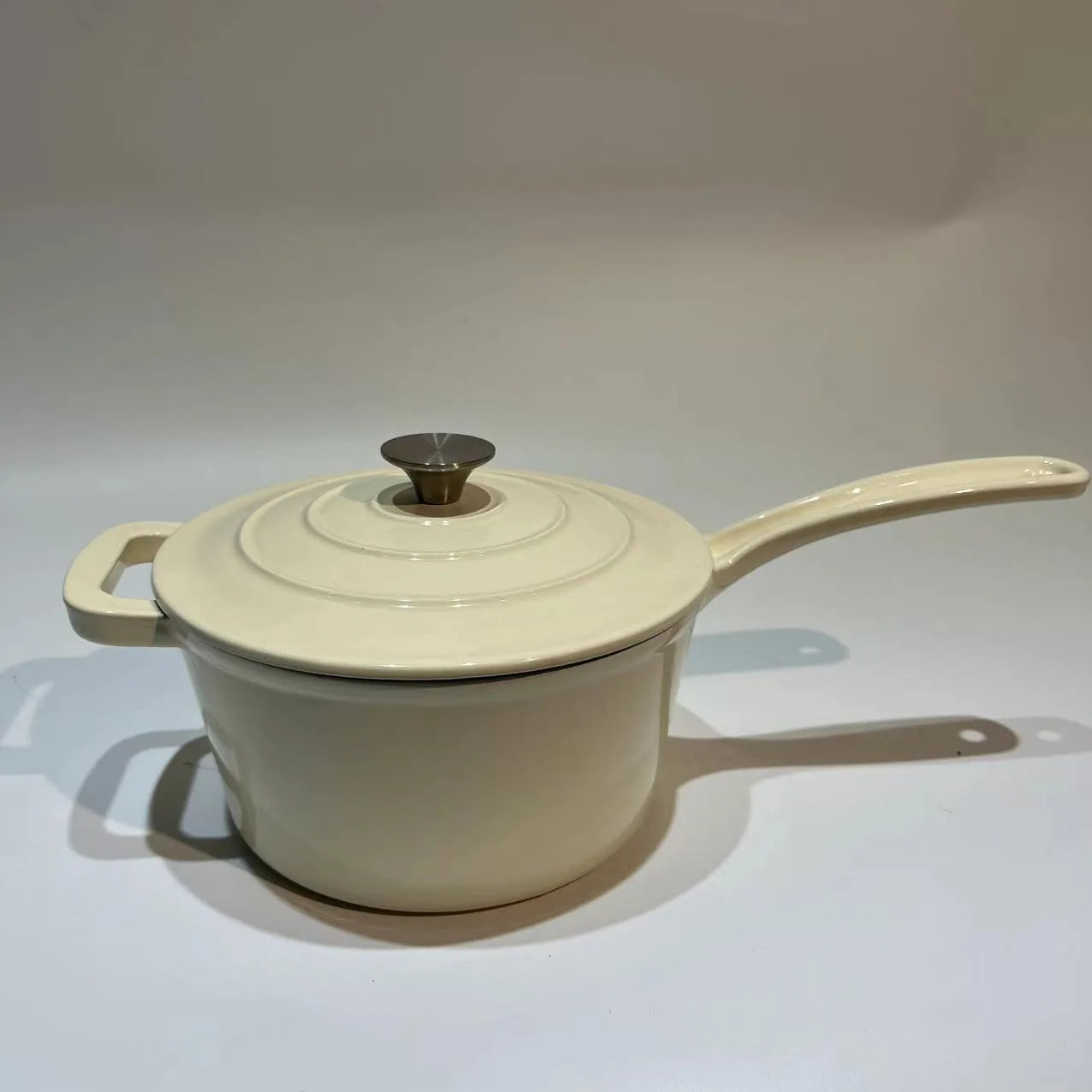 Enameled Cast Iron Saucepan 2 Quart Sauce Pan Nonstick Enamel Coating Pot For Stove Top and Oven Cooking Even Heat Distribution