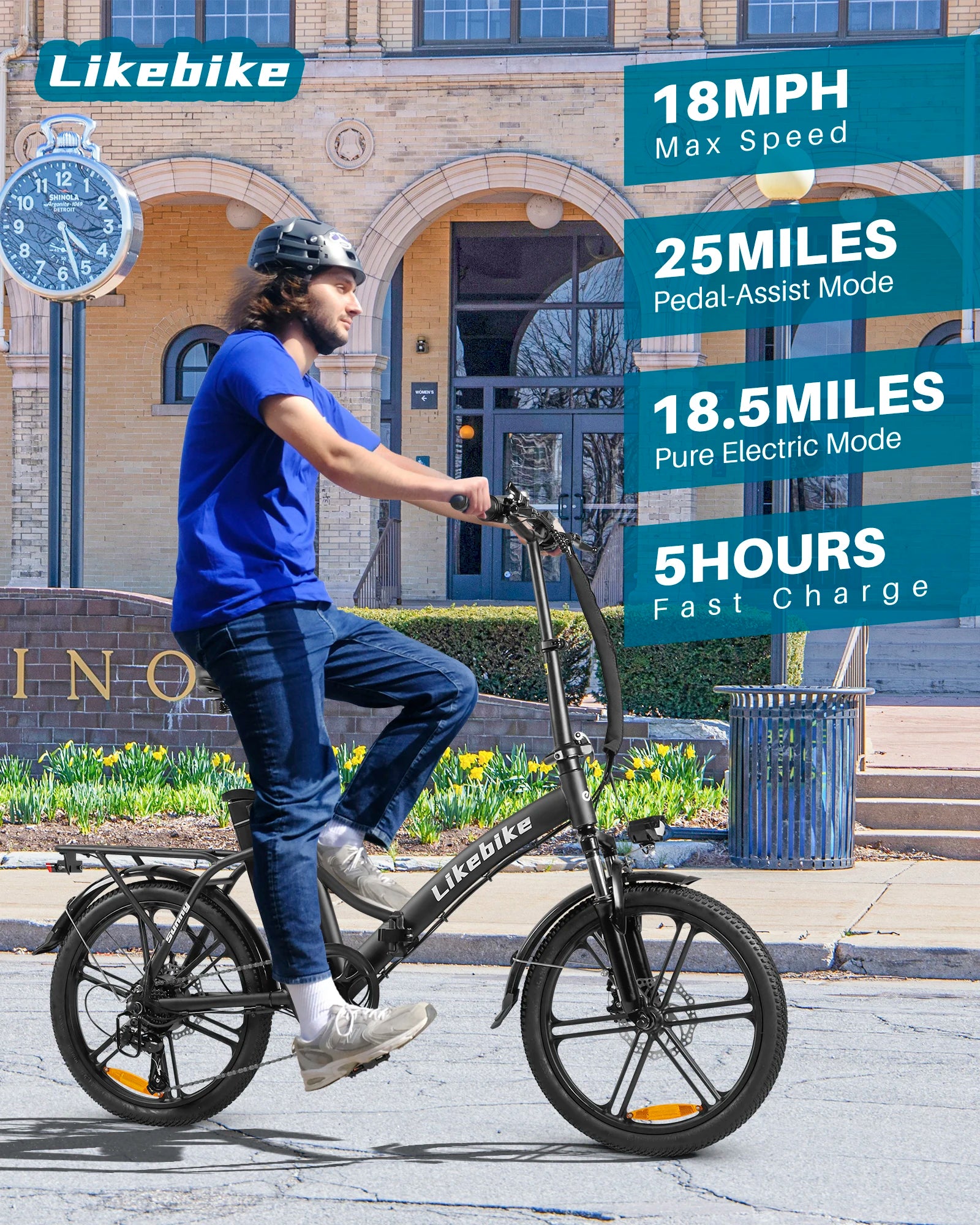 Folding Electric Bike Adults 36V Removable Lithium Battery 540W Peak Motor Electric Bicycle 20 Inch Tires Urban Commuter E-bike