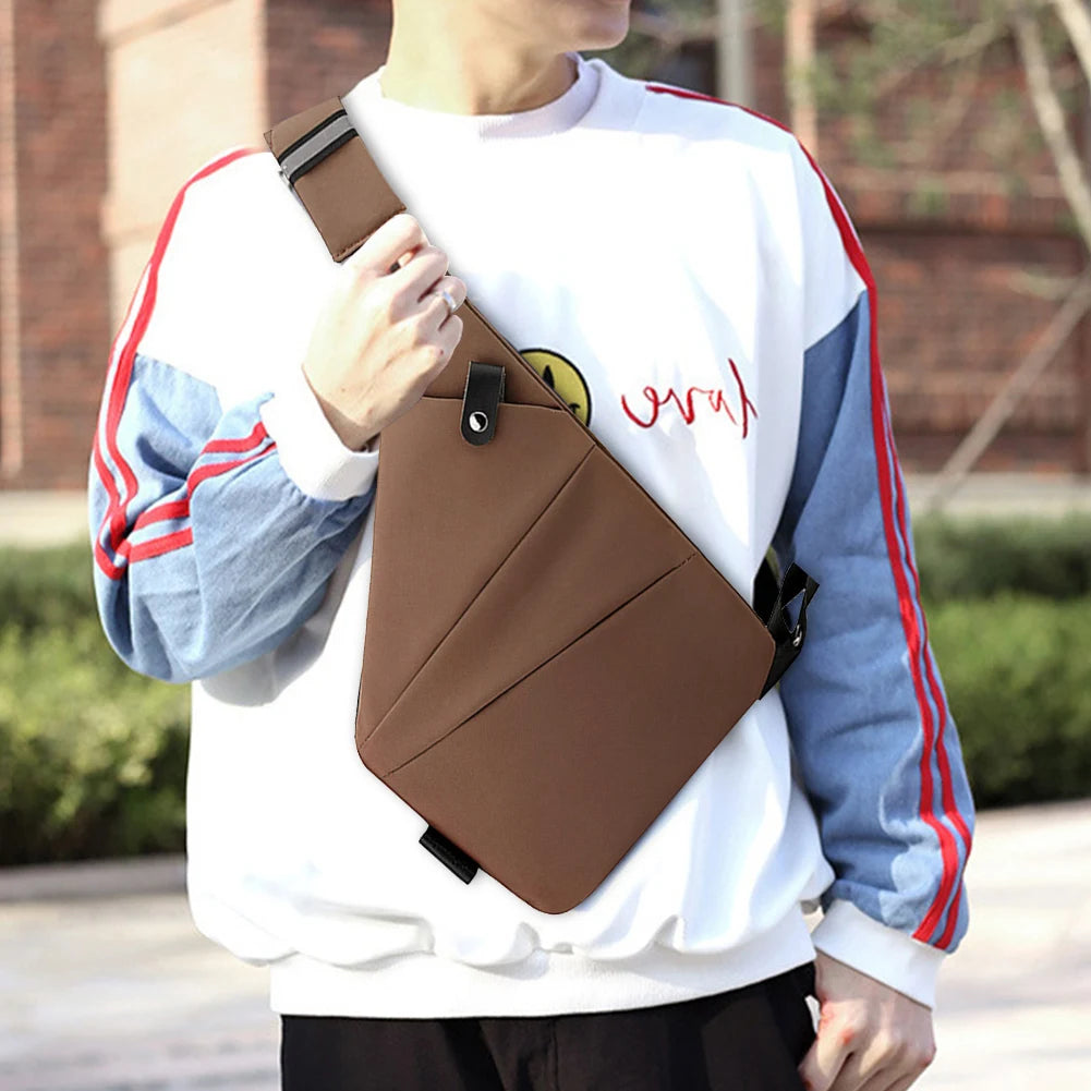 Mens Fashion Chest Bag Multifunctional Fanny Pack Large Capacity Simple Sling Bag Anti Theft Bag Ergonomic Waist Pack