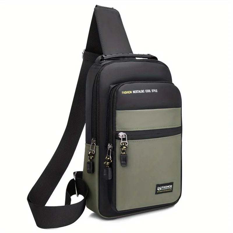 1pc Men's Casual Crossbody Bag, Fashion Sports Travel Oxford Cloth Sling Bag