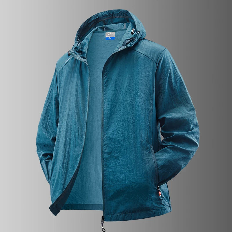 Summer Waterproof Hiking Jackets Men Fishing Cycling Hooded Gym Sports Running Coat Outdoor Sun-Protective Thin Jacket Clothing