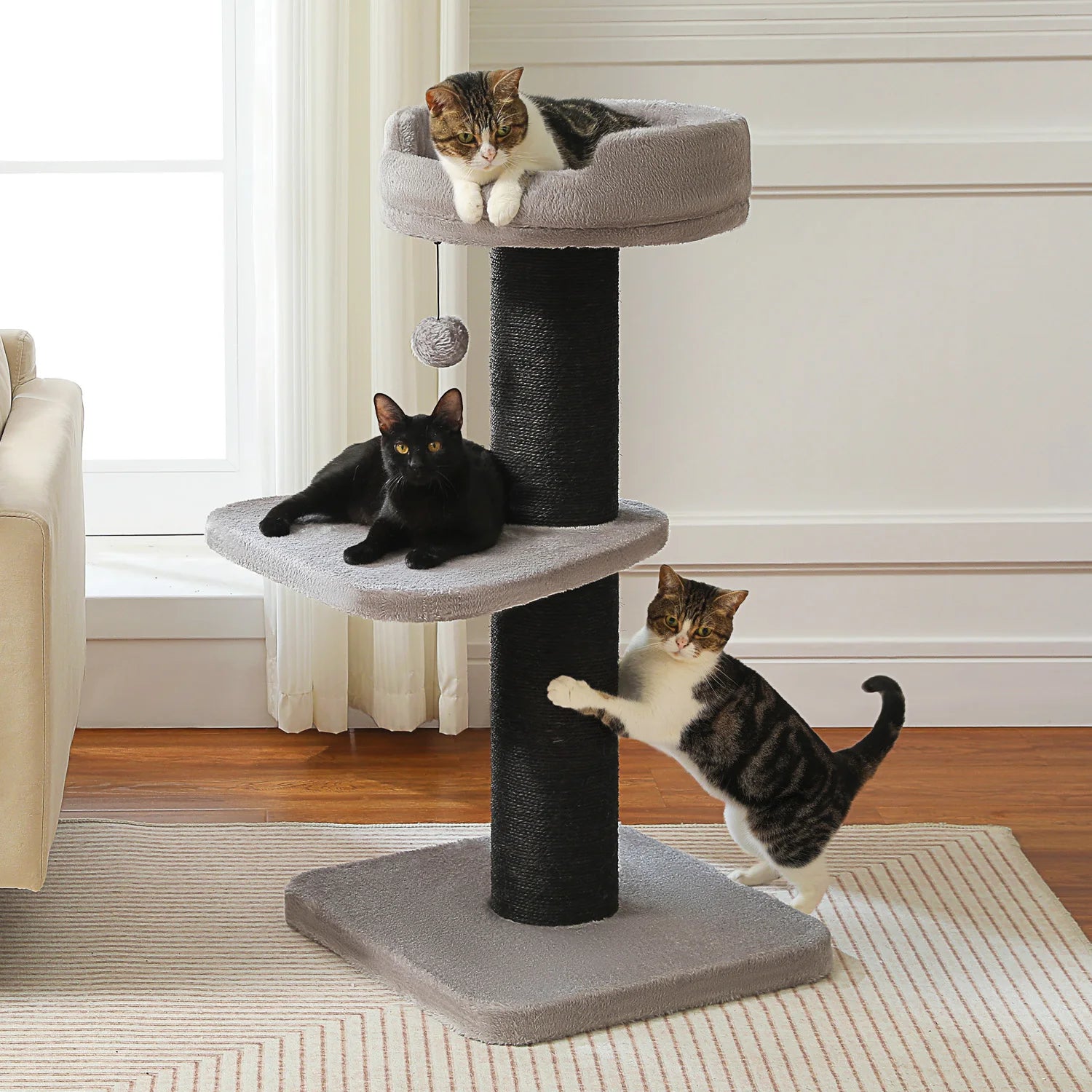 Cats Scratching Post Thick Cat Tree Cat Tower for Large Cats Flower Cat Bed Tall Cat Scratcher for Indoor Cats