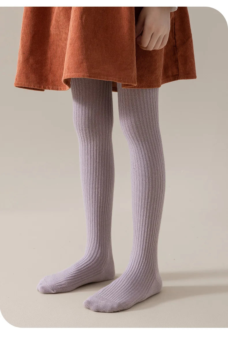 Children Fashion Tights Baby Girl Pantyhose Cotton Knitted Stocking Toddler Kids Solid Leggings Casual Pants For 0-12Y